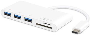 Адаптер Vivanco USB-хаб USB-C + кард-ридер, белый, 34295 цена и информация | Vivanco Компьютерная техника | hansapost.ee