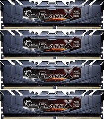 G.Skill Flare X DDR4, 4x8GB, 3200MHz, CL14 (F4-3200C14Q-32GFX) цена и информация | Объём памяти (RAM) | hansapost.ee