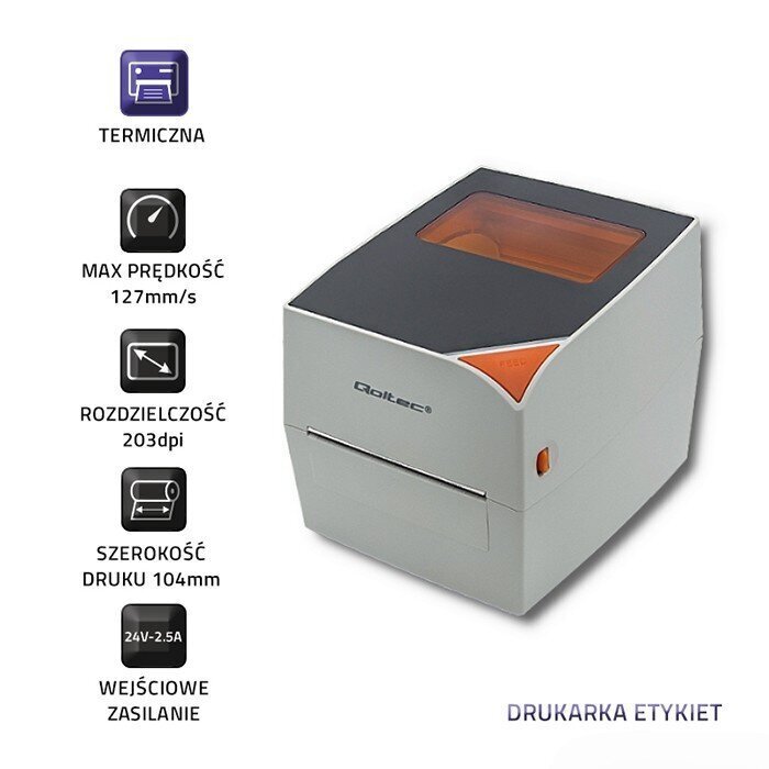 Qoltec Sildiprinteri termiline max 104mm hind ja info | Printeritarvikud | hansapost.ee