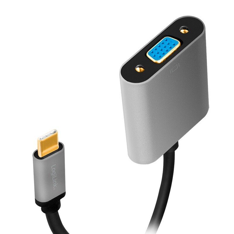 USB-C to VGA adapter, 1080p, alu, 0.15m hind ja info | USB adapterid ja jagajad | hansapost.ee