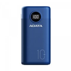 Adata Powerbank P10000QCD 10000mAh sinine QC / PD hind ja info | Akupangad | hansapost.ee