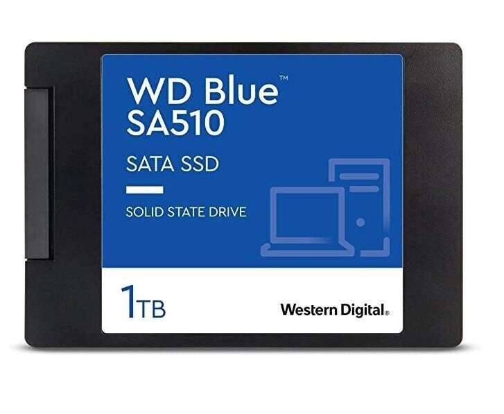 SSD|WESTERN DIGITAL|Blue SA510|1TB|SATA 3.0|Kirjutuskiirus 510 MBait/s|Lugemiskiirus 560 MBait/s|2,5"|TBW 400 TB|MTBF 1750000 tundi|WDS100T3B0A цена и информация | Sisemised kõvakettad | hansapost.ee