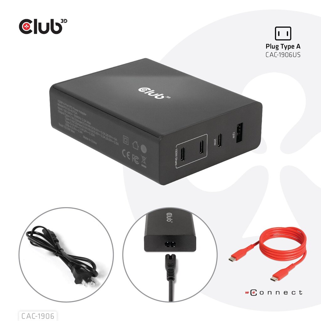 CLUB3D CAC-1906 132 W цена и информация | USB adapterid ja jagajad | hansapost.ee
