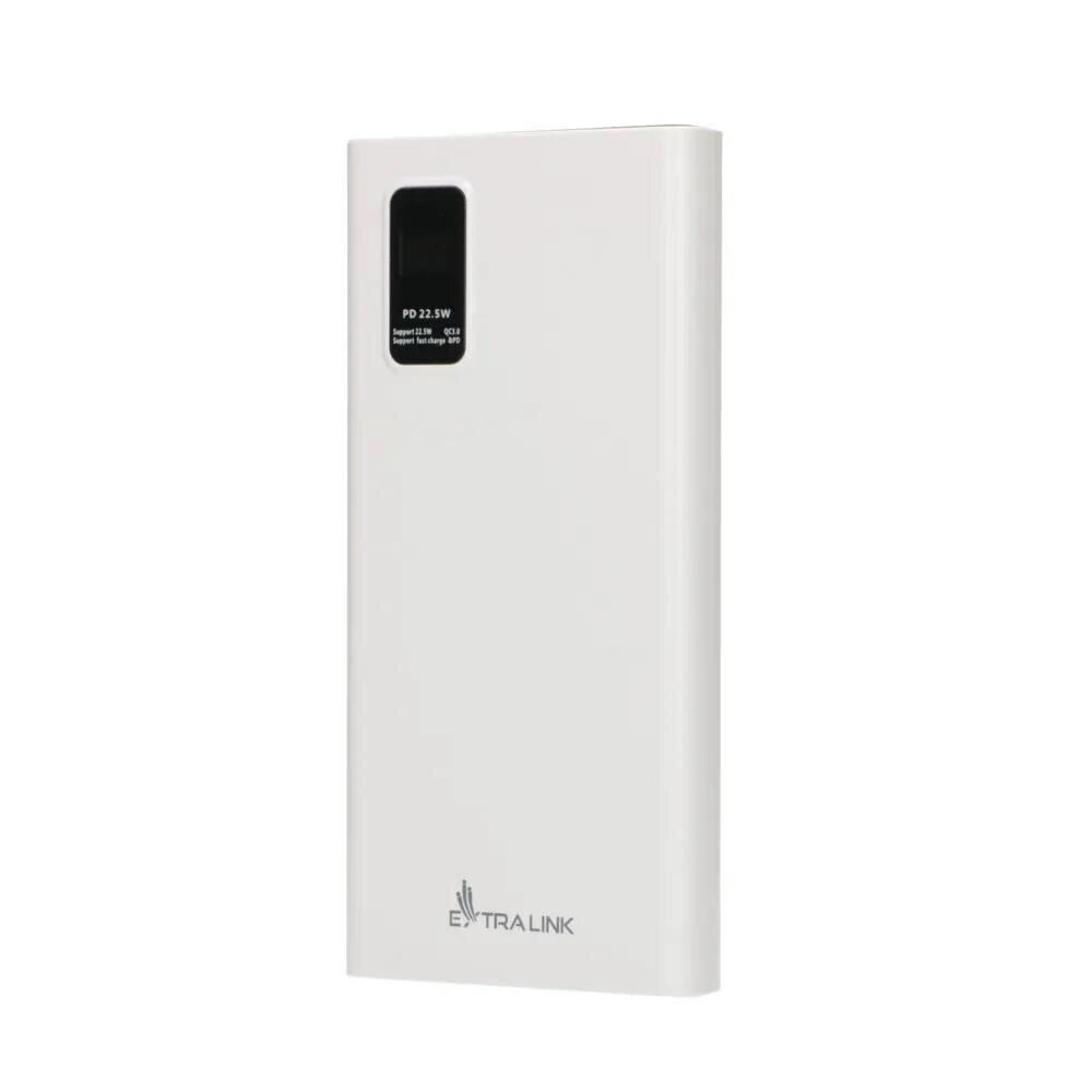 Extralink powerbank EPB-067B 10000mAh fast charging white цена и информация | Akupangad | hansapost.ee