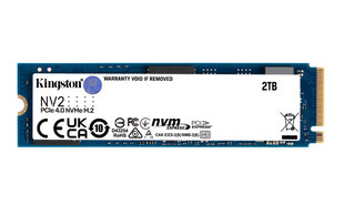 Жесткий диск SSD|KINGSTON|NV2|2TB|M.2|PCIE|NVMe|Write speed 2800 MBytes/sec|Read speed 3500 MBytes/sec|2.2 мм|TBW 640 TB|MTBF 1500000 hours|SNV2S/2000G цена и информация | Внутренние жёсткие диски (HDD, SSD, Hybrid) | hansapost.ee