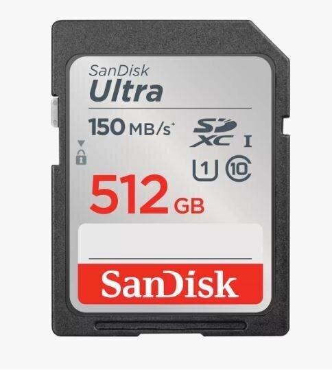 MEMORY SDXC 512GB UHS-I/SDSDUNC-512G-GN6IN SANDISK цена и информация | Mälukaardid mobiiltelefonidele | hansapost.ee