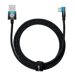 Baseus Elbow USB to USB-C 100W 2m angled cable (black-blue) hind ja info | Mobiiltelefonide kaablid | hansapost.ee