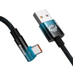 Baseus Elbow USB to USB-C 100W 2m angled cable (black-blue) hind ja info | Mobiiltelefonide kaablid | hansapost.ee