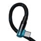 Baseus Elbow 1m 100W USB to USB-C angled cable (black-blue) цена и информация | Mobiiltelefonide kaablid | hansapost.ee
