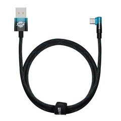 Baseus Elbow 1м 100Вт USB to USB-C angled cable (black-blue) цена и информация | Кабели для телефонов | hansapost.ee