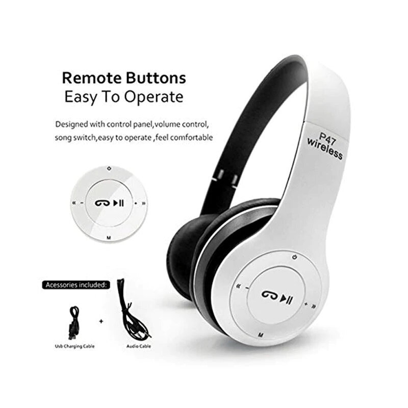 iWear BITSi mürasummutav kokkupandav Bluetooth 5.0 juhtmevaba peakomplekt FM-raadio / MP3 Mico SD ja telefonikõne valge цена и информация | Kõrvaklapid | hansapost.ee