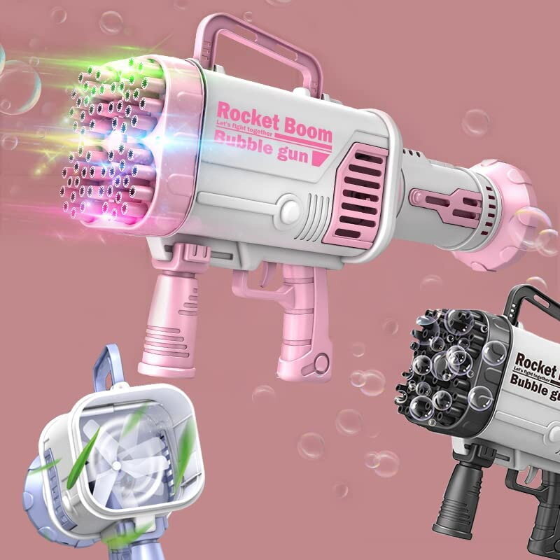 Riff Rocket Bazooka 64 auguga seebimullipüstol pudelihoidjaga siseruumides peo- ja välimängude jaoks, roosa hind ja info | Ranna- ja õuemänguasjad | hansapost.ee