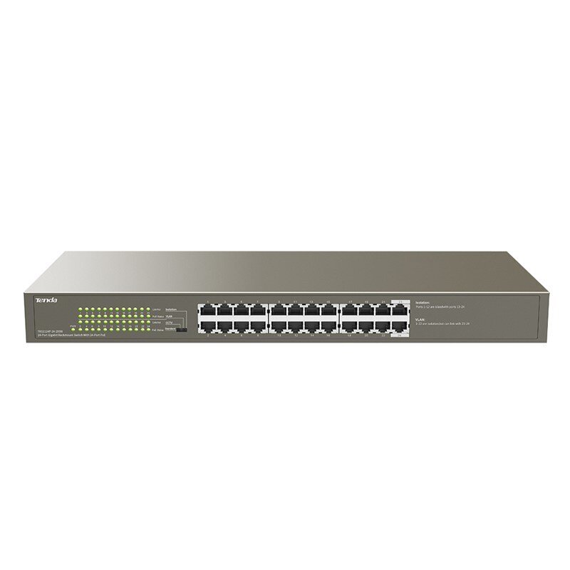 Tenda TEG1124P-24-250W network switch Gigabit Ethernet (10/100/1000) Power over Ethernet (PoE) hind ja info | Võrgulülitid | hansapost.ee