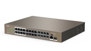 Tenda TEF1126P-24-250W Fast Ethernet (10/100) Power over Ethernet (PoE) 1U Grey цена и информация | Коммутаторы (Switch) | hansapost.ee