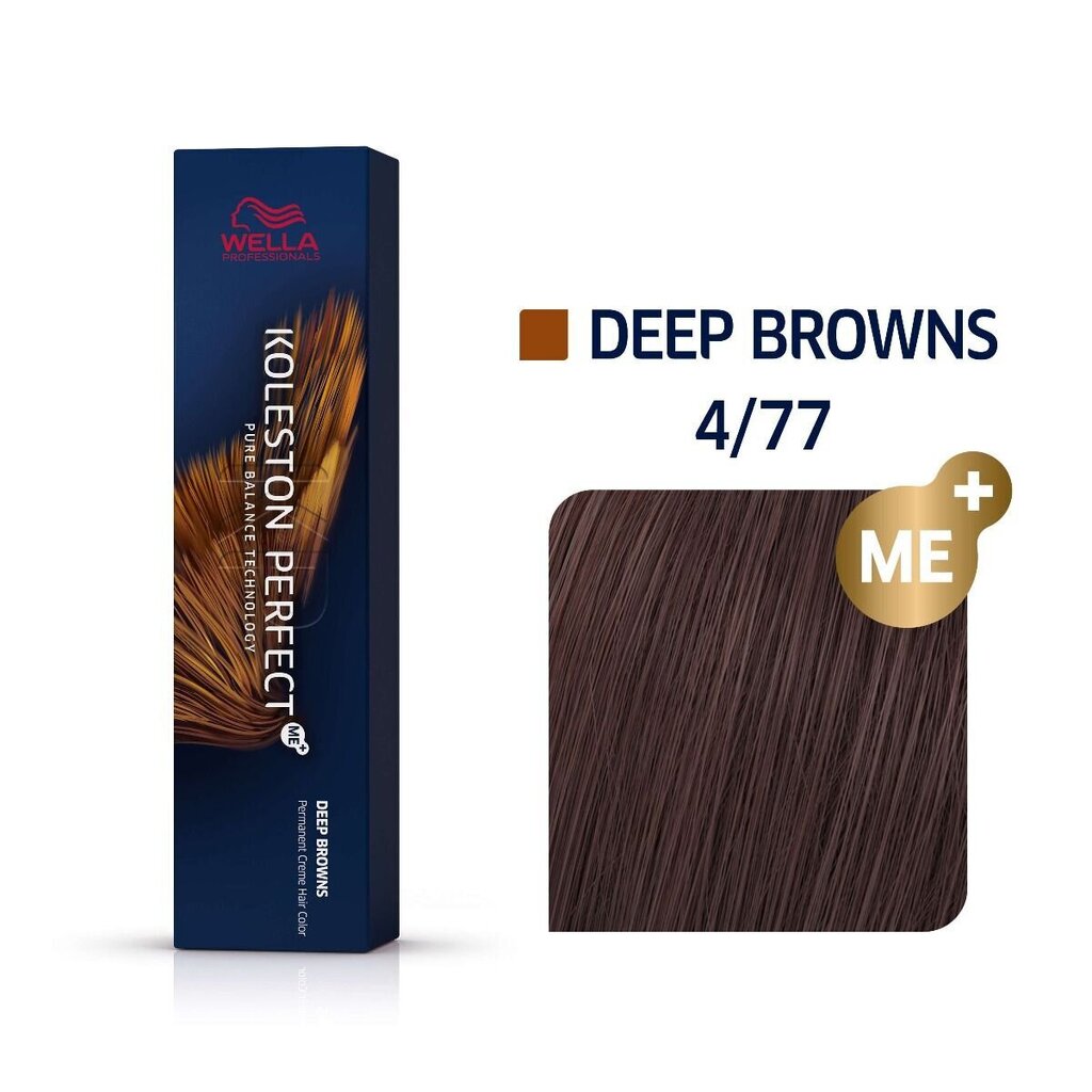 Wella Koleston Perfect Me+ - Pure Naturals, 4/07 Medium Brown Natural Brown, 60 ml hind ja info | Juuksevärvid | hansapost.ee