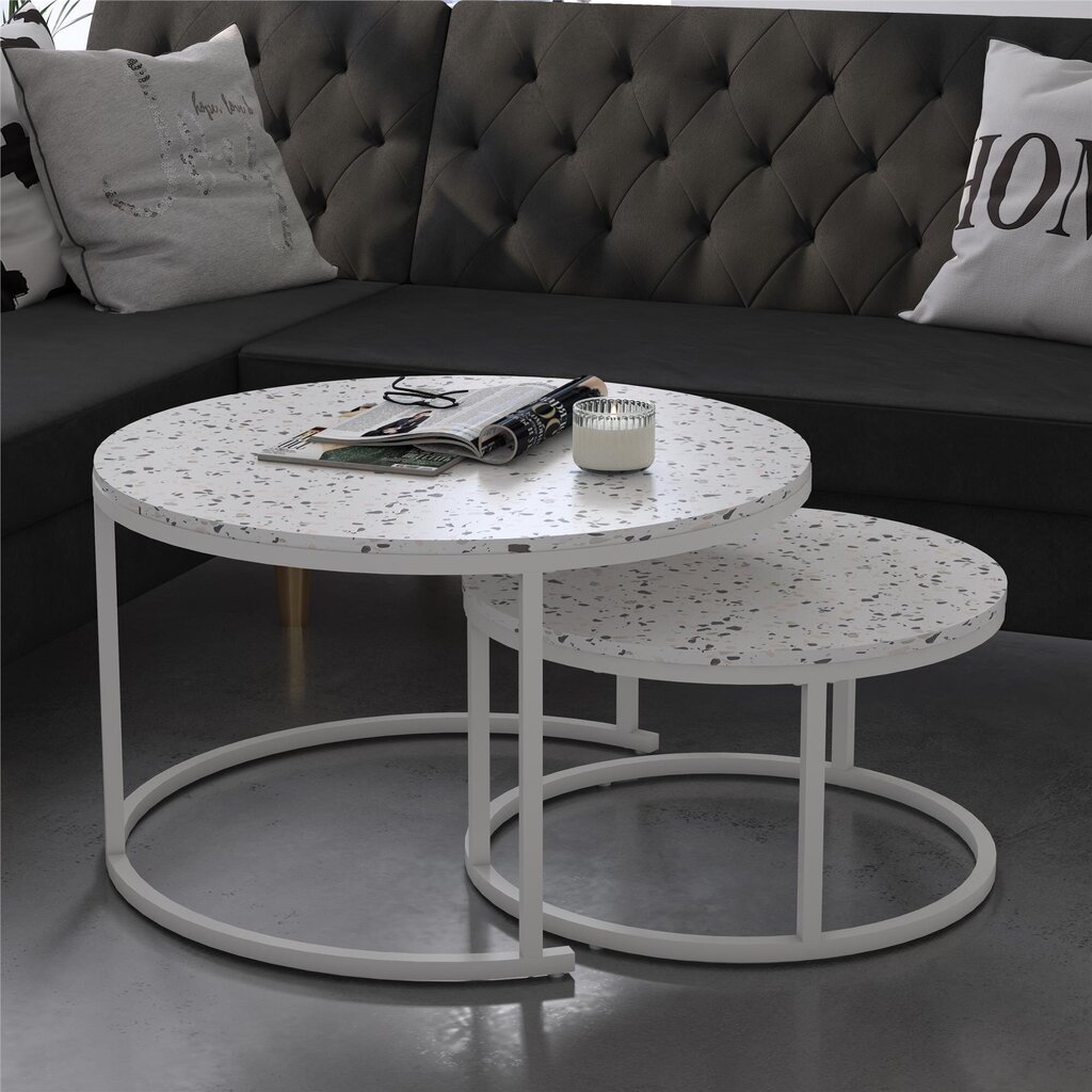 CosmoLiving Amelia Nesting Coffee Tables, Terrazzo цена и информация | Diivanilauad | hansapost.ee