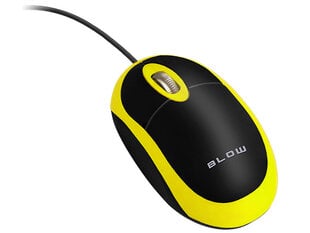 Juhtmega optiline hiir BLOW MP-20 kollane hind ja info | Arvutihiired | hansapost.ee