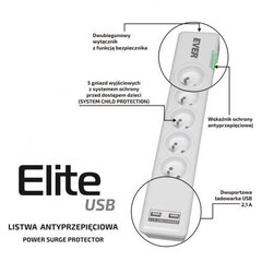 EVER Защитная планка ELITE USB T / LZ11-ELI015 / 0000 цена и информация | Ever Освещение и электротовары | hansapost.ee