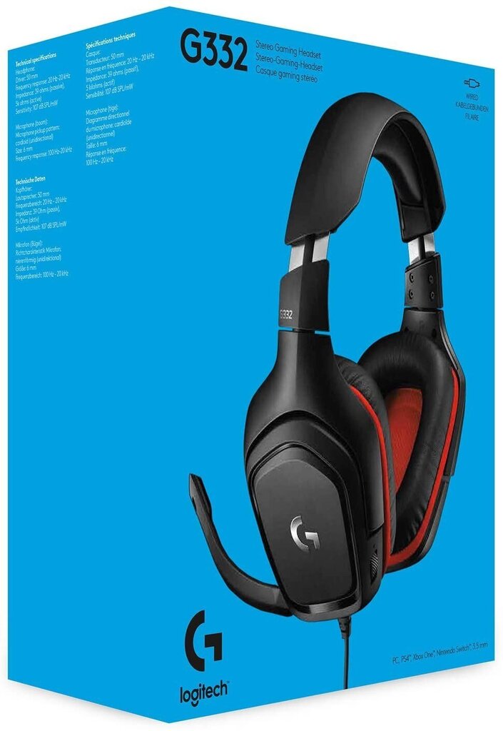 Logitech G332 Black Red hind ja info | Kõrvaklapid | hansapost.ee