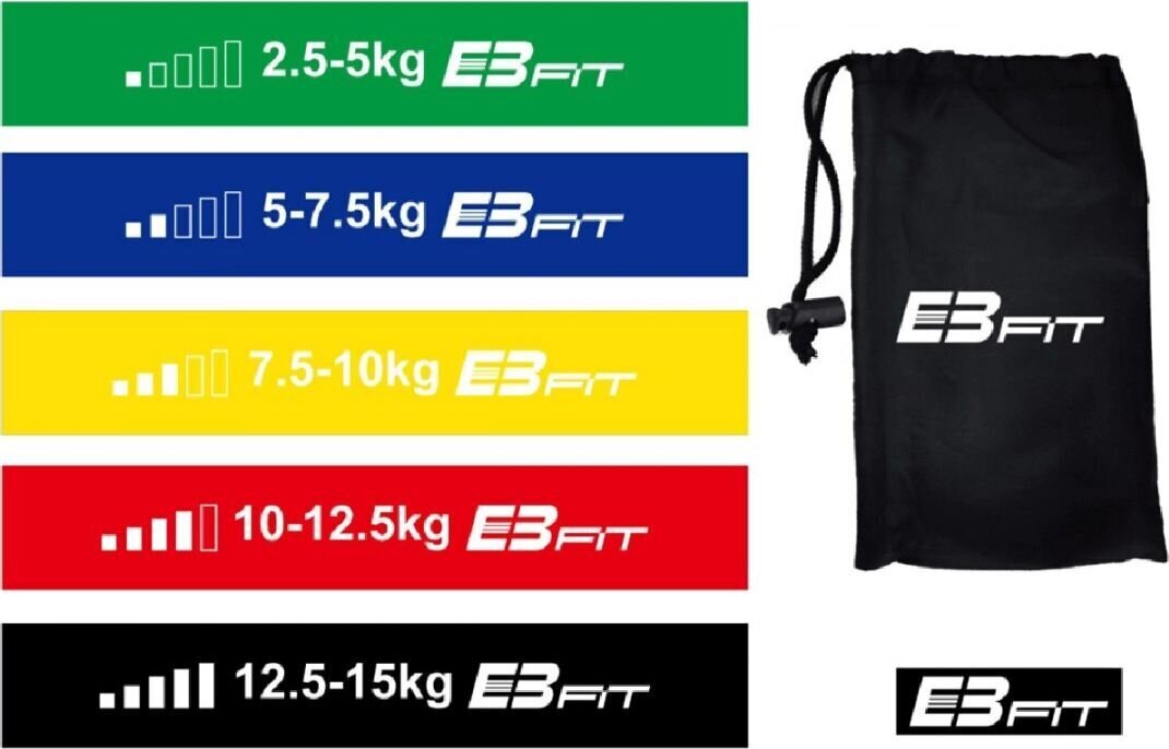 Eb Fitness Bandi komplekt, 5 tk. цена и информация | Treeningkummid | hansapost.ee