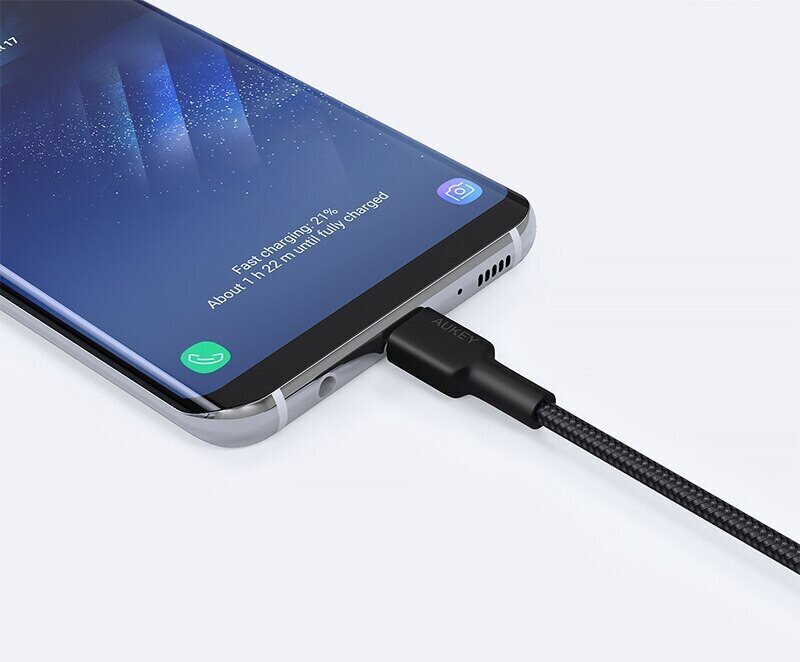 AUKEY AUKEY CB-CA03 OEM nailonist kiirlaadimine USB C-USB hind ja info | Mobiiltelefonide kaablid | hansapost.ee