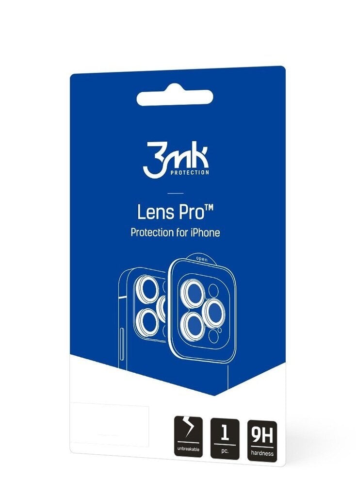 Kaamera kaitseklaas 3MK Lens Pro Apple iPhone 14 Pro/14 Pro Max hind ja info | Ekraani kaitseklaasid ja kaitsekiled | hansapost.ee