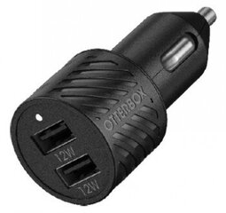 OTTERBOX CAR CHARGER BUNDLE 2X USB A 12W + USB-C CABLE 1M BLACK цена и информация | Зарядные устройства для телефонов | hansapost.ee