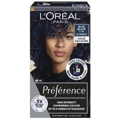 Kauapüsiv juuksevärv L'Oreal Paris Preference Vivid Colors, 1.102 Blue Black C29 hind ja info | Juuksevärvid | hansapost.ee