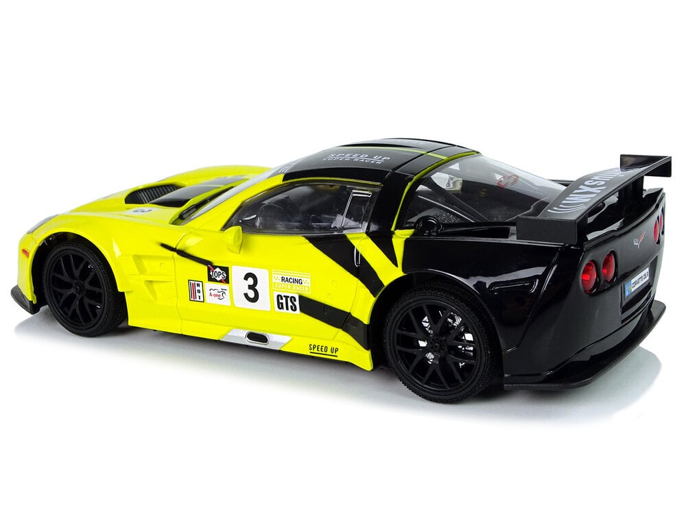 Raadio teel juhitav sportauto Corvette C6.R 1:18 kollane цена и информация | Mänguasjad poistele | hansapost.ee