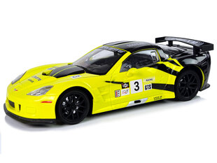 Raadio teel juhitav sportauto Corvette C6.R 1:18 kollane hind ja info | Mänguasjad poistele | hansapost.ee