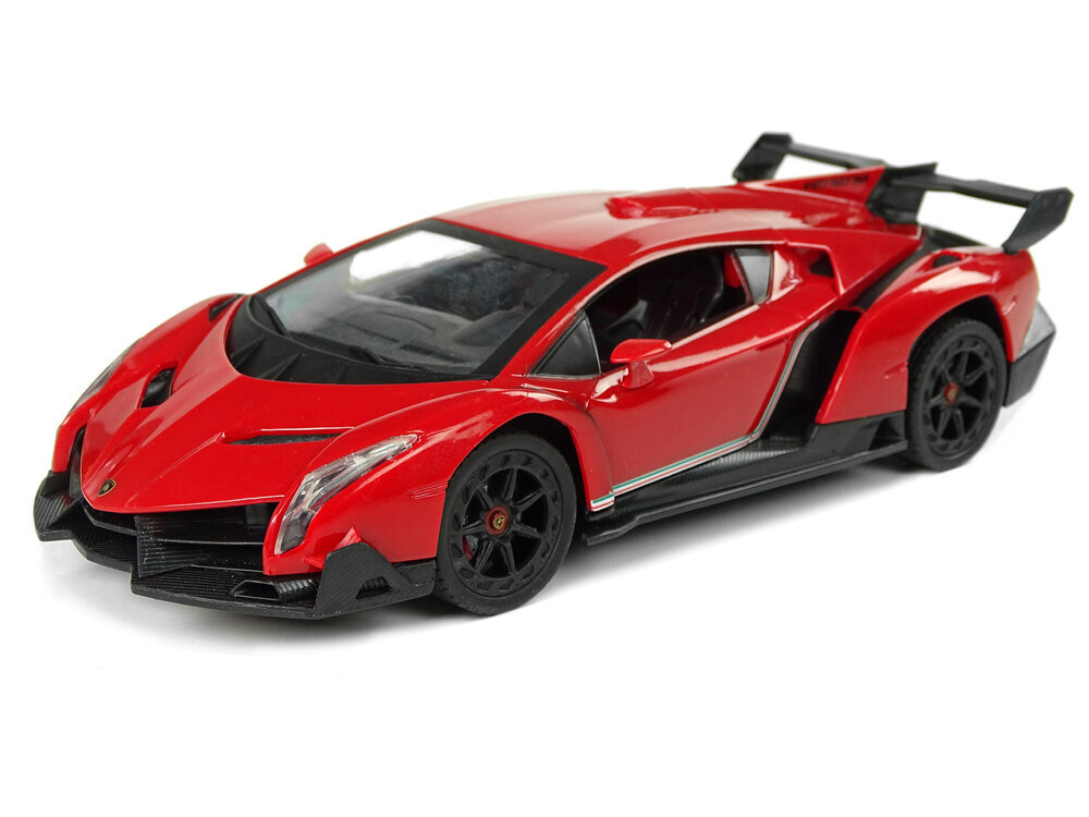 Raadio teel juhitav Lamborghini Veneno 1:24 punane, puldiga hind ja info | Mänguasjad poistele | hansapost.ee