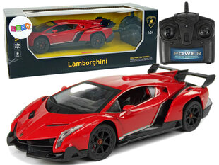 Raadio teel juhitav Lamborghini Veneno 1:24 punane, puldiga price and information | Mänguasjad poistele | hansapost.ee