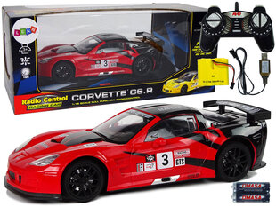 Raadio teel juhitav sportauto Corvette C6.R 1:18 punane цена и информация | Игрушки для мальчиков | hansapost.ee