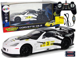 Raadio teel juhitav sportauto Corvette C6.R 1:18 valge hind ja info | Mänguasjad poistele | hansapost.ee
