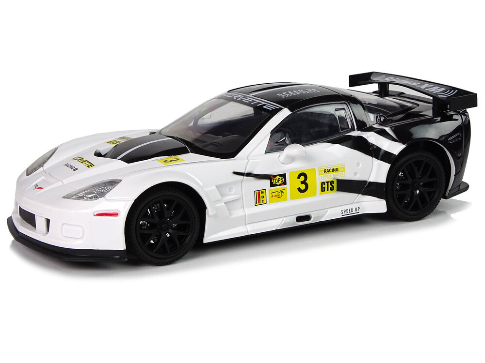 Raadio teel juhitav sportauto Corvette C6.R 1:18 valge цена и информация | Mänguasjad poistele | hansapost.ee