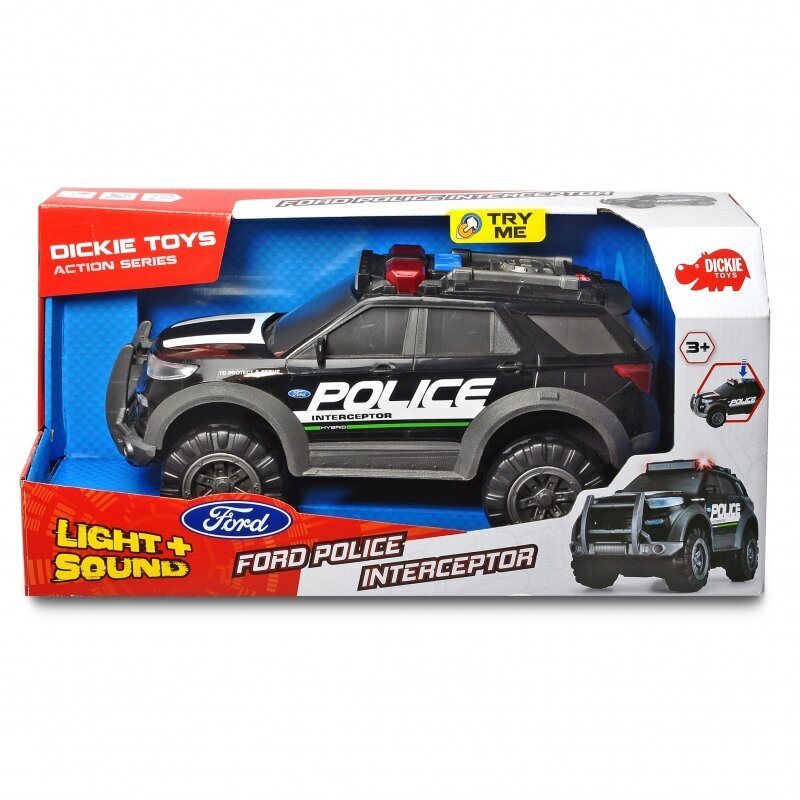Politseimaastur 30 cm valgus- ja heliefektidega - Ford Police Interceptor, Dickie hind ja info | Mänguasjad poistele | hansapost.ee