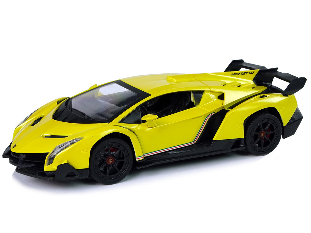 Raadio teel juhitav Lamborghini Veneno 1:24 kollane, puldiga hind ja info | Mänguasjad poistele | hansapost.ee