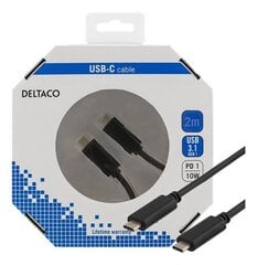 Deltaco USBC-1056-K, USB- C (3.1), 2 м цена и информация | Кабели для телефонов | hansapost.ee