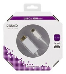 Deltaco USBC-HDMI1006-K, USB C, HDMI, 0.5 м цена и информация | Кабели для телефонов | hansapost.ee