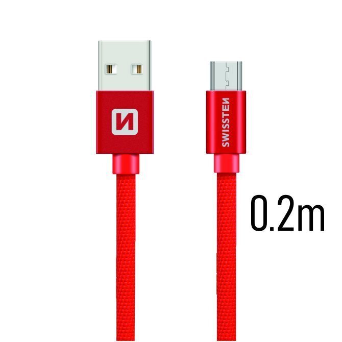 Universaalne Swissten Textile Micro USB Data kaabel 0.2m hind ja info | Mobiiltelefonide kaablid | hansapost.ee