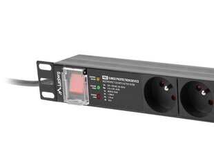 Lanberg Toiteriba PDU rack 19 tolli 1U 16A 7X 230V PL SPD-3MP 2m must hind ja info | Pikendusjuhtmed | hansapost.ee