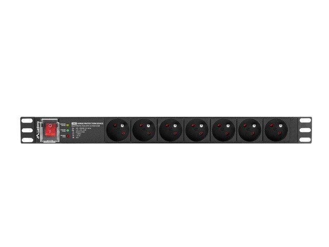 Lanberg Toiteriba PDU rack 19 tolli 1U 16A 7X 230V PL SPD-3MP 2m must hind ja info | Pikendusjuhtmed | hansapost.ee