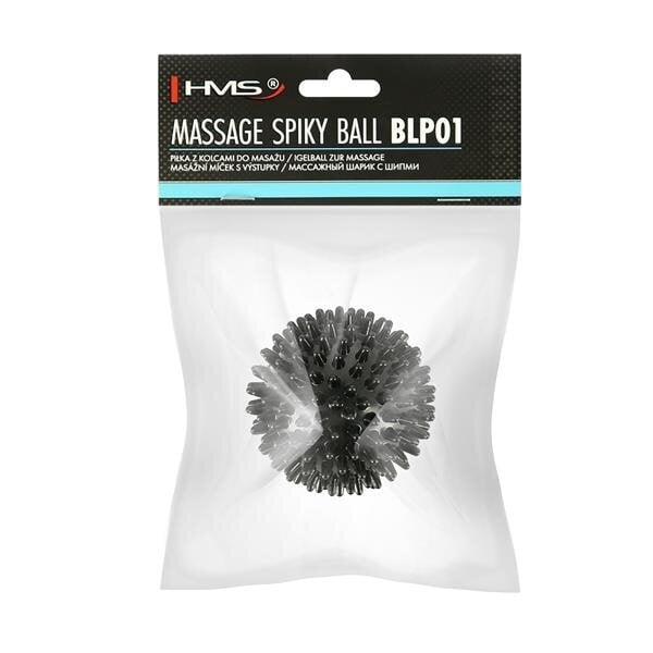 Massaažipall BLP01 BLACK SPIKY HMS hind ja info | Massaažikaubad | hansapost.ee