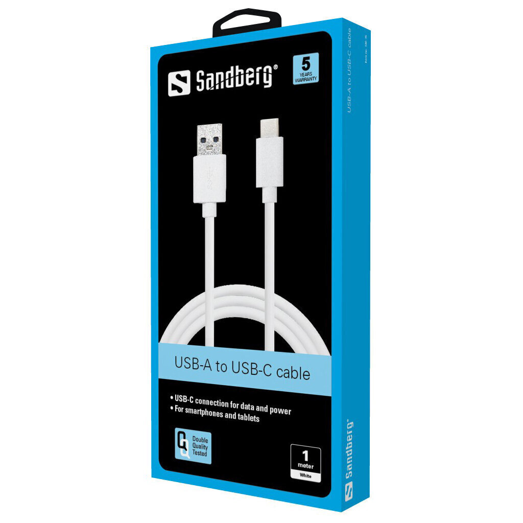 Sandberg 136-15, USB-A/USB-C, 1 m цена и информация | Mobiiltelefonide kaablid | hansapost.ee