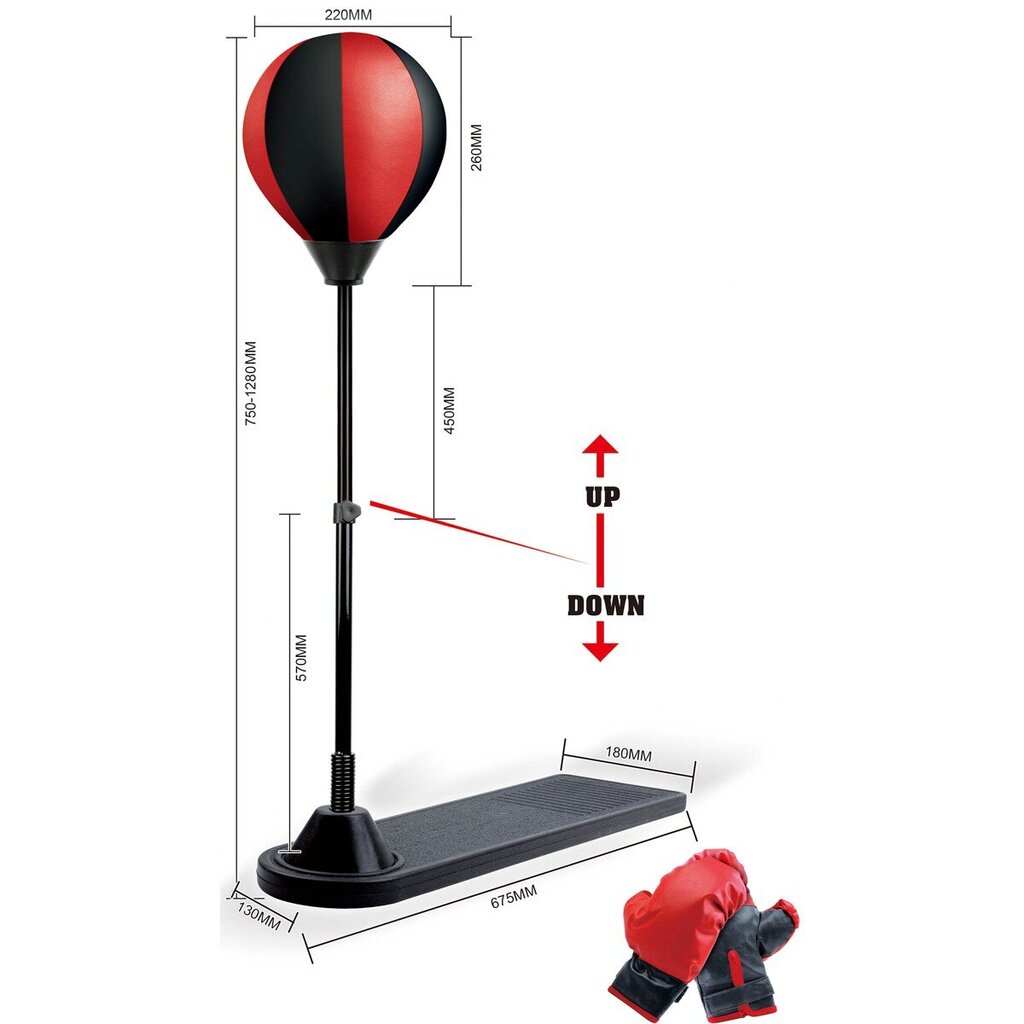 Enero poksikomplekt lastele reguleeritav 75-128cm kinnastega цена и информация | Poks | hansapost.ee