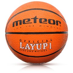 Баскетбольный мяч BASKETBALL METEOR LAYUP #1 orange цена и информация | Баскетбольные мячи | hansapost.ee