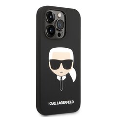 Karl Lagerfeld Liquid Silicone Karl Head Case for iPhone 14 Pro Max Black цена и информация | Чехлы для телефонов | hansapost.ee