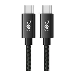 Fusion Superior USB-C -> USB-C кабель для передачи данных 100 Вт / 40 Гбит / с / USB 4 GEN 3 / 8K / 1,5 м черный цена и информация | Кабели для телефонов | hansapost.ee