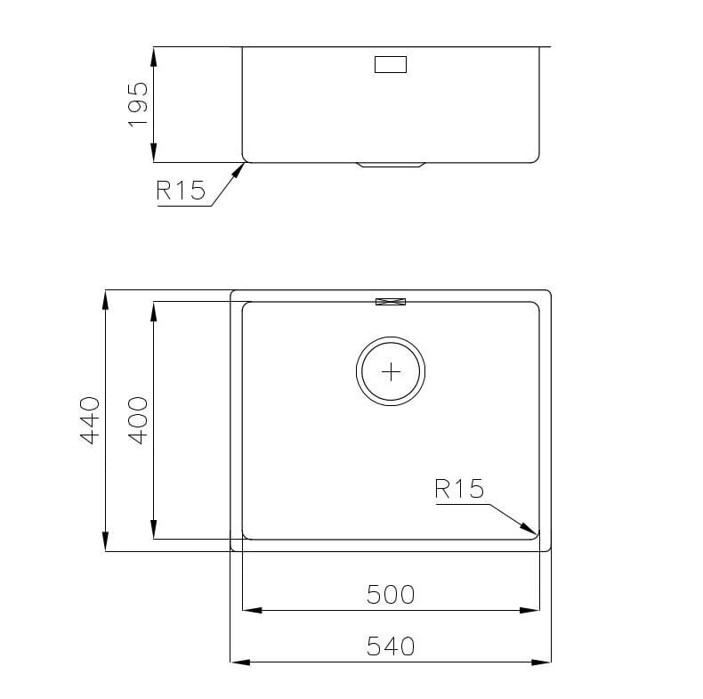 Foster 2155050 valamu KE R15 BOWL 50x40 цена и информация | Köögivalamud | hansapost.ee