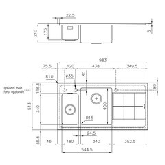 Мойка Foster KE SINK 983x513 цена и информация | Раковины на кухню | hansapost.ee